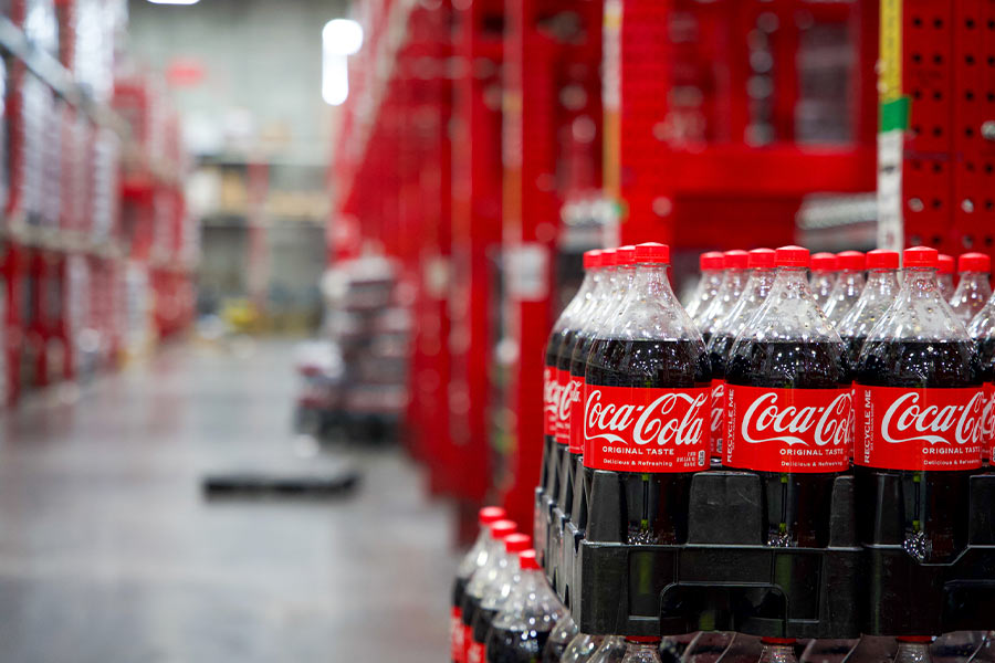 Coke Bottles in Warehouse